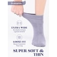 thumbnail image 5 of HUGH UGOLI Women Diabetic Ankle Socks, Super Soft , Thin Bamboo Socks, Wide , Loose, Non-Binding Top , Seamless Toe, 4 Pairs,Blue/Red/Brown/B.Brown‌, Shoe Size: 10-12, 5 of 6