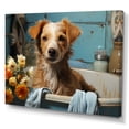 thumbnail image 2 of Designart "Delightful Doggies During Their Wash II" Laundry Canvas Wall Art, 2 of 7