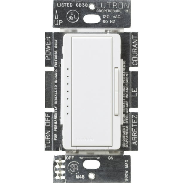 Lutron Maestro C.L Dimmer Switch for Dimmable LED, Halogen & Incandescent Bulbs, Single-Pole or Multi-Location, MACL-153M-SW, Snow