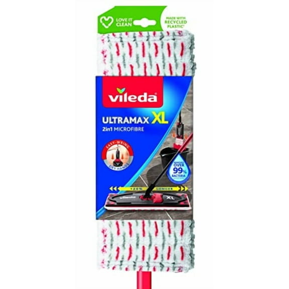 Vileda Ultramax Power Floor Mop, Red, Cotton Head
