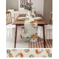 thumbnail image 3 of Sage Green Pumpkin Table Runner 108 Inches, Orange Eucalyptus Leaves Thanksgiving Bed Runner Dresser Scarves Tabletop for Indoor Outdoor Parties/Ceremony/Banquet, 13"x 108", 3 of 8