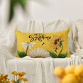 thumbnail image 4 of Hello Sunshine Daisy Sunflower Bee Throw Pillow Cover, 12 x 20 Inch Summer Party Holiday Yellow Cushion Case Decoration for Sofa Couch, 4 of 6
