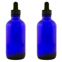 Cobalt Blue Glass Bottle - 4 fl oz w/ Glass Dropper - Pack of 2
