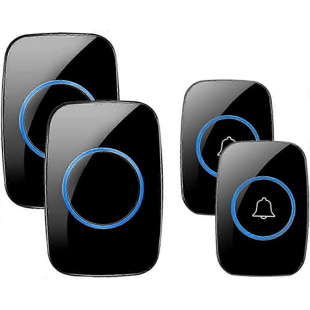 Wireless Doorbell, Fullhouse Waterproof Door Bell Kit, Distinguish Front And Rear Doors, Over 1000 Feet Range And 60 Chime, 5 Levels Volume And Led Fl