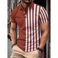 thumbnail image 3 of Men's summer button-down Polo shirt lapel Polo shirt gradient pattern printed street short sleeve printed clothing, 3 of 6