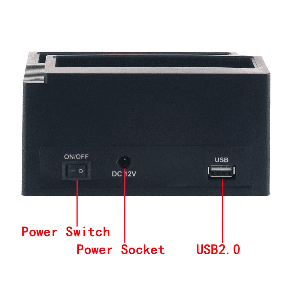 2.5/3.5in USB 3.0/Type C to 2 Ports 1 IDE Port Hub Hard Drive Disk Docking Station MS/M2//TF Card Reader US Plug