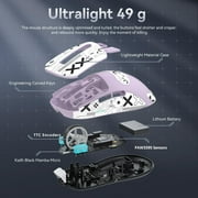 ATTACK SHARK X3 Lightweight Wireless Gaming Mouse with Anti Slip Mouse Grip Tape, Self Adhesive Design Elastics Refined Side Grips Sticker Sweat Resistant Pads/Anti Sweat Paste, Cut to Fit (Purple)