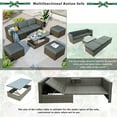 thumbnail image 3 of Highsound 5 Piece Patio Furniture Sets, All-Weather Outdoor Conversation Sets with Adustable Backrest & Lift Top Coffee Table, PE Rattan Wicker Patio Sectional Sofa Set, 3 of 9