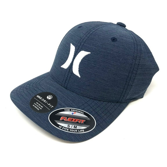 Hurley Men's Dri-FIT Cutback Flex Fit Hat Cap in Obsidian (S/M, Obsidian)