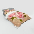 thumbnail image 3 of Ambesonne Rose Bedding Set 3 Pcs, Pink Bouquet of Flowers, Twin XL, Tan Pale Pink Green, 3 of 3