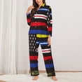 thumbnail image 2 of Goofa First Responder American Flag Printed Women’s 2 Piece Pajama Set Super,Pajamas Women's Long Sleeve Sleepwear Soft Button Down Loungewear Pjs Lounge Set Nightwear-X-Large, 2 of 7