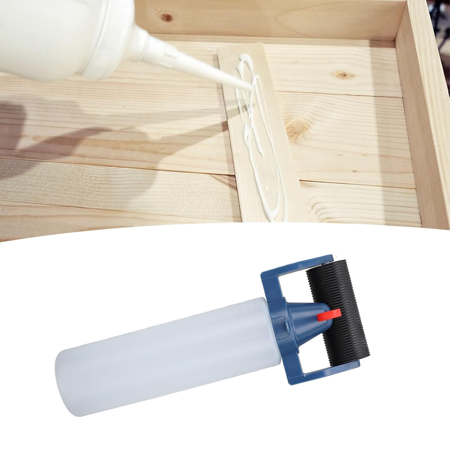 ABPETE Glue Roller Applicator Bottle Wood Glue Bottle with Roller Dispenser, Easy to Operate Precise Glue Coating Universal Glue Applicator Set for Woodworking, 8.27x3.15in Glue Bottle