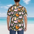 thumbnail image 6 of Xecao Roosters and Chicks print Hawaiian shirt - a stylish short-sleeve button-down for men, perfect for casual beach and tropical outings., 6 of 9