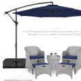 thumbnail image 6 of 10ft 8 Ribs Patio Umbrella Canopy, Blue, UV30+, Water Repellent, Fade Resistant Polyester Fabric, 6 of 6