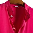 thumbnail image 6 of WTXUE Button-Up Shirts Short Sleeve, Notch Neck Mens Dress Shirts Casual Solid Button Down Shirt Beach Shirt Solid | Workwear for Men Hot Pink M, 6 of 10