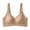 Khaki(Bra), variant on Women's Plus Size Wirefree Bra, Seamless Ribbed Knit Plunge Bralette, Deep V Smoothing Everyday T-Shirt Bra with Side Support