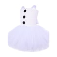 thumbnail image 5 of Zhuashum Summer Dresses For Girls 2024 Short Sleeve Sundress Fashion Round Neck Multicolor Floral Prints Outfits Tulle Skirt Christmas Versatile Dress For Girls White 2-3 Years, 5 of 8