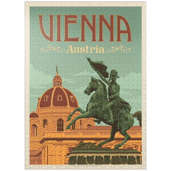 MyPuzzle - Austria: Vienna, Vintage Poster - Premium 1000 Piece Jigsaw Puzzle for Adults