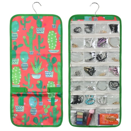 Jewelry Roll Organizer - Zodaca Jewelry Hanging Travel Organizer Roll Bag Necklace Storage Holder