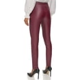 thumbnail image 2 of Karl Lagerfeld Womens Faux Leather Zipper Casual Leggings, darkpurple, 16, 2 of 2
