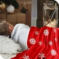 thumbnail image 5 of HongHeng Clearance Under $2.00 Christmas Red Flannel Blanket Christmas Red Snowflake Blanket Throw Blanket for Sofa Travel office Dormitory 40x60 Inch, 5 of 6