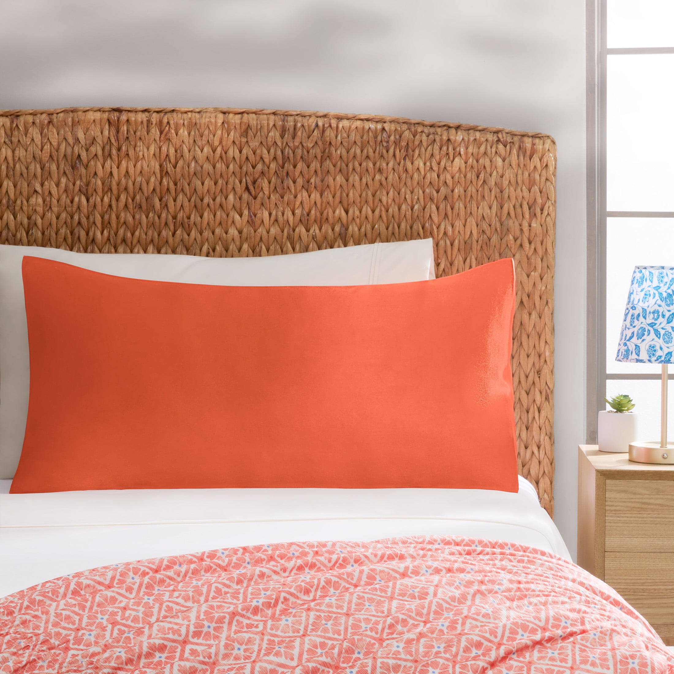 Mainstays by Becky G. & Alejandra Satin Pillowcase, Standard/Queen, Orange