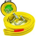 thumbnail image 1 of Heavy duty towing strap with two D-ring safety hooks for winch, 5 ton capacity and 5 m length., 1 of 5