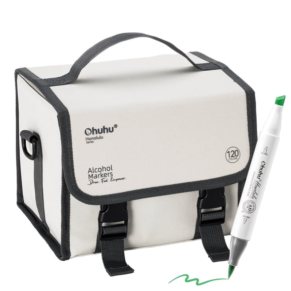 Ohuhu Honolulu Serie 120 Colors Markers Set Brush-and-Chisel Dual Tips Alcohol Art Markers