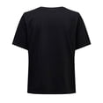 thumbnail image 4 of ONLY Camiseta para mujer Paquete de 4 - ONLONLY TEE, cuello redondo, algodón, liso Negro L (Large), 4 of 5