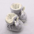 thumbnail image 5 of Povozer Baby Boys Girls Cozy Fleece Booties with Grippers Slipper Socks Toddler Crib Winter Shoes for Boys Girls(Gray,6-12 Months), 5 of 5