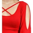 thumbnail image 4 of 24/7 Comfort Apparel Women's Abstract Neck Split-Sleeve Dress, 4 of 4