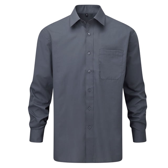 Russell Collection Chemise Popeline à Manches Longues pour Femmes