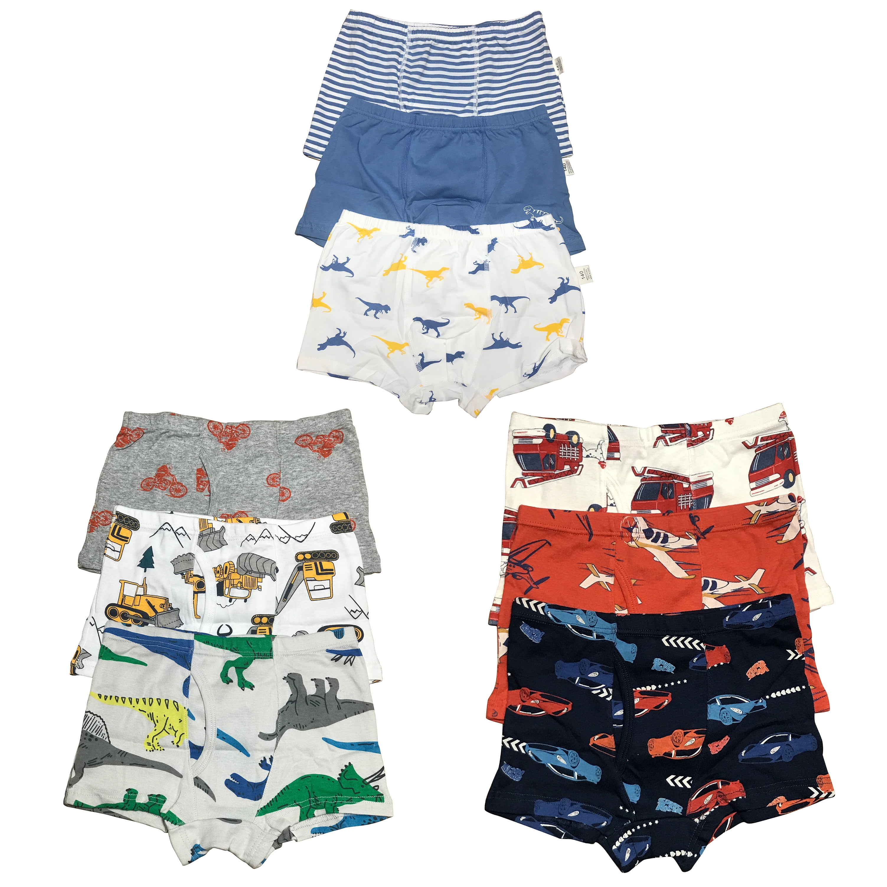 B&Q Toddler Boys 9Pack Cotton Boxer Briefs Sizes 4T8T Unmatched