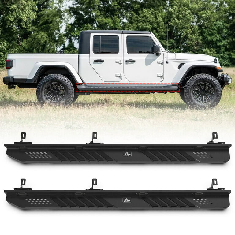 Aluminiowe stopnie Turmaul do Jeepa Gladiatora JT (2020-2025) – udźwig 600 funtów, opuszczane stopnie boczne, montaż bez wiertła