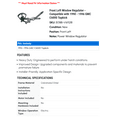 thumbnail image 2 of Front Left Window Regulator - Compatible with 1990 - 1996 GMC C6000 Topkick 1991 1992 1993 1994 1995, 2 of 2