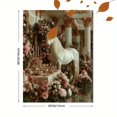 thumbnail image 3 of Romantic White Horse Canvas Art, Floral Pastel Fantasy Print, Gold Accent Boho Home Wall Decor, 3 of 8