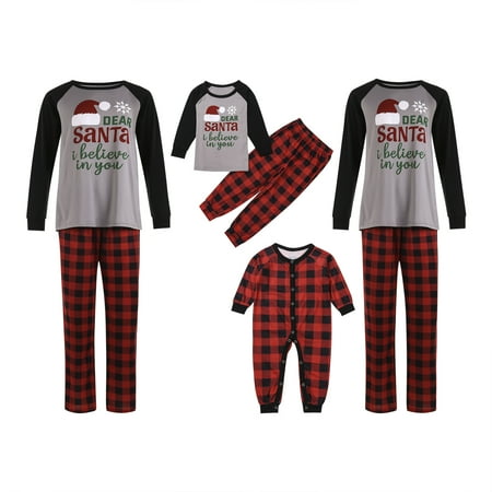 

JBEELATE Family Christmas Pjs Matching Sets Baby Christmas Matching Jammies for Adults Kids Baby Holiday Xmas 2Pcs Sleepwear Set