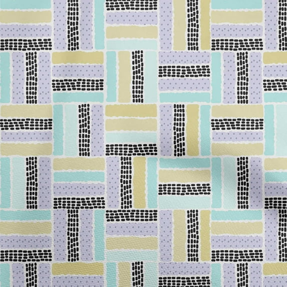 oneOone Cotton Silk Pastel Purple Fabric Geometrical Dot Print Fabric For Sewing Printed Craft Fabric By The Yard 42 Inch Wide