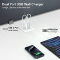 thumbnail image 3 of USB C Block, 2 Pack Hootek Type C Charger Block 20W Dual USB Wall Charger Adapter Plug Android Type C Charger Block Phone Charger Adapter USB C Brick USB C Charger Box Fast Charging Block,White, 3 of 7