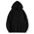 thumbnail image 2 of Zaldita Men's Long Sleeve Plain Hooded Sweatshirt Hoodie Drawstring Pullover Top with Pocket Black M, 2 of 4