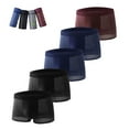 thumbnail image 2 of Riecok Athletic Mens Briefs Underwear Mid-Rise Stretch Breathable Fashion Soft Athletic Underpants 5PC Black L, 2 of 3
