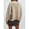 thumbnail image 6 of Women'S Oversized Polka Dot Knit Sweater Casual Loose-Fit Pullover for Fall and Winter Khaki S, 6 of 7
