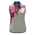 thumbnail image 1 of Monterey Club Women's Cab Bloosom Print Contrast Sleeveless Golf Polo Shirt #2619, 1 of 3