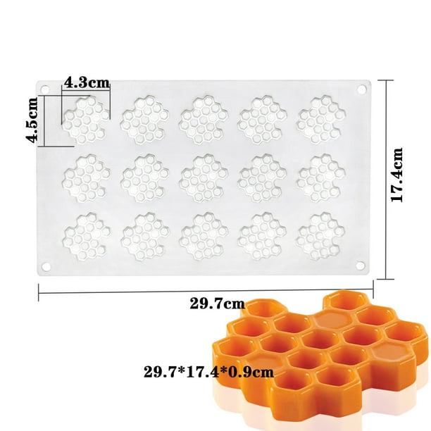 2 uds moldes de silicona tipo panal 3D panal de abejas tapete de encaje molde para fondant almohadilla de encaje hornear pastel molde para golosina de chocolate para cupcakes