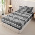thumbnail image 2 of jejeloiu Monochrome Tribal Zipper Twin Comforter Sets with Fitted Sheet and 2 Pillowcases,Modern Print Zipper Bedding Set For Boys,Gray Black,Light Gray Reversible,4 Pieces, 2 of 7