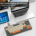 thumbnail image 6 of ATTACK SHARK Gaming Keyboard with Dual Mode Bluetooth 5.0/2.4Ghz TLK Mechanical Feeling Keyboard Mac,Rechargeable Anti-ghosting PBT 75% Wireless Keyboard Backlit for Silent Office/Gaming-Glimmer, 6 of 14