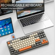 ATTACK SHARK Gaming Keyboard with Dual Mode Bluetooth 5.0/2.4Ghz TLK Mechanical Feeling Keyboard Mac,Rechargeable Anti-ghosting PBT 75% Wireless Keyboard Backlit for Silent Office/Gaming-Glimmer
