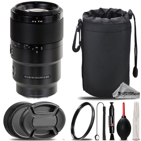 Sony FE 90mm f/2.8 Macro G OSS Lens + UV Filter+ + Hood + Lens Pouch- Basic Kit