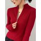 thumbnail image 2 of Cárdigan con cremallera para mujer, suéteres tejidos de manga larga con cuello levantado, suéter corto de moda coreana para primavera y otoño, 2 of 5