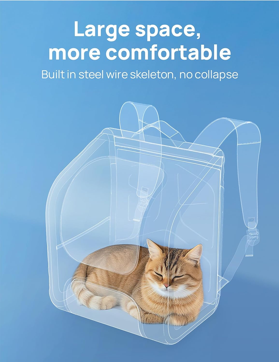 Cat Backpack Carrier, Large Space Cat Bubble Backpack, Breathable Cat Carrier, Shaded Dog Backpack Carrier, Ergonomic 3D Design for Travel, Hiking, Walk, Suitable for Shopping, Car, Vet, Gray